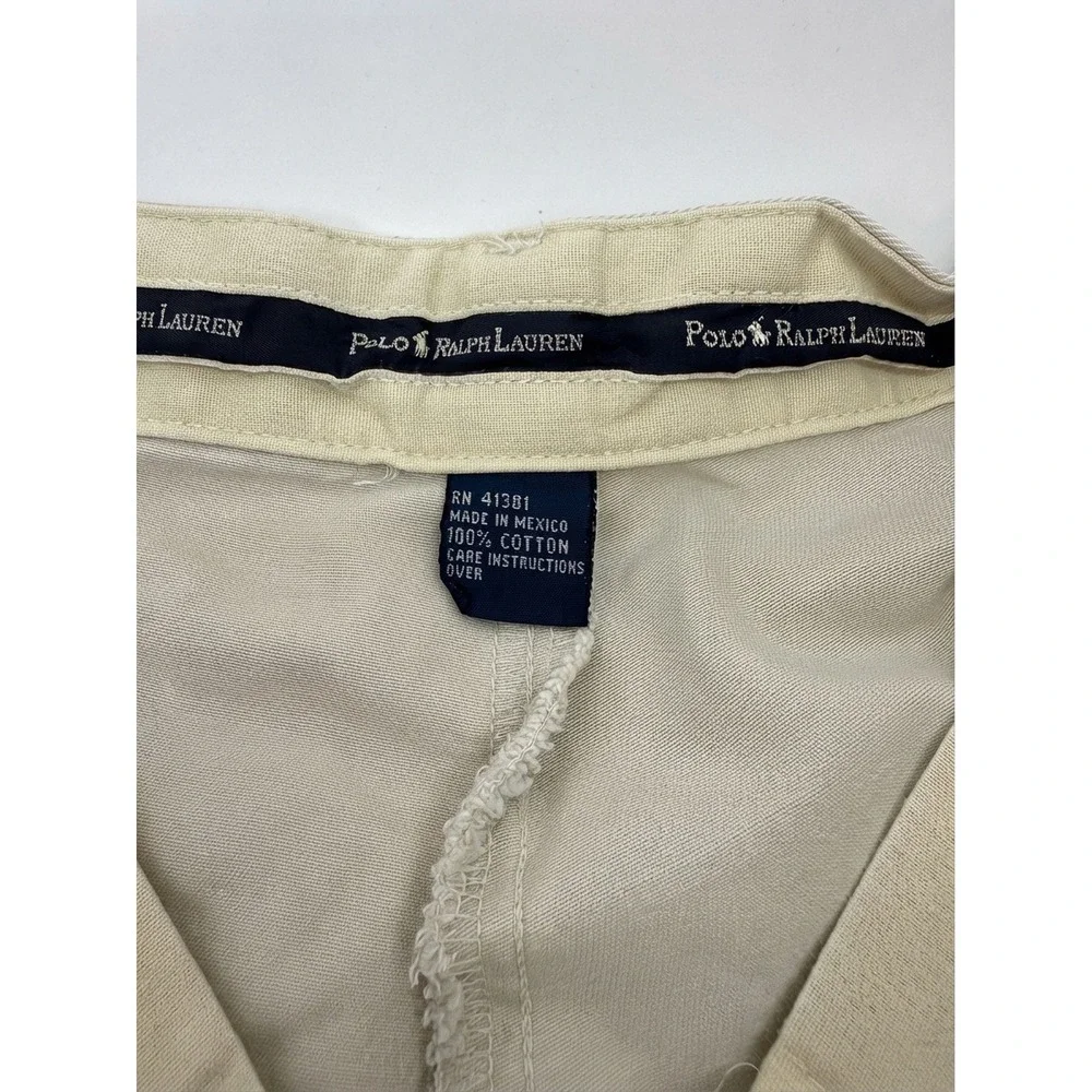 Polo Ralph Lauren Mens Pleated Chino Shorts Tan Beige Cotton Size 40